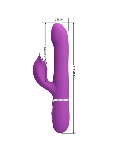 PRETTY LOVE - VIBRATORE E STIMOLATORE MULTIFUNZIONE 4 IN 1 VIOLA