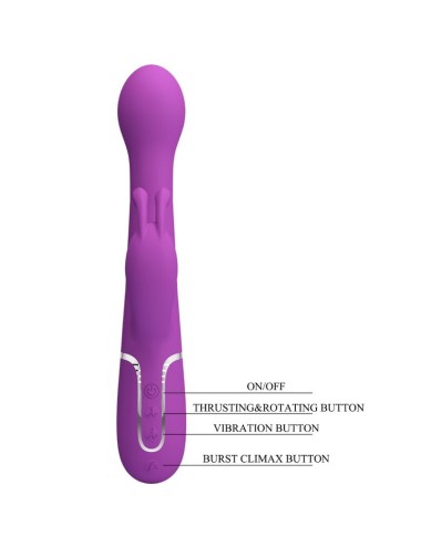 PRETTY LOVE - DEJON 3 IN 1 MULTIFUNZIONE VIBRATORE CONIGLIO VIOLA