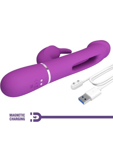 PRETTY LOVE - KAMPAS 3 IN 1 MULTIFUNZIONE VIBRATORE CONIGLIO VIOLA