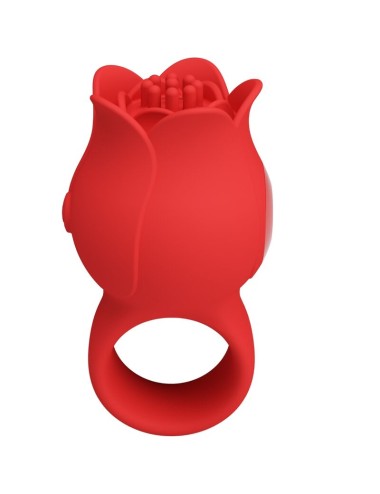 PRETTY LOVE - VIBRATORE A DITA A FORMA DI ROSA JAE 10 VIBRAZIONI ROSSO