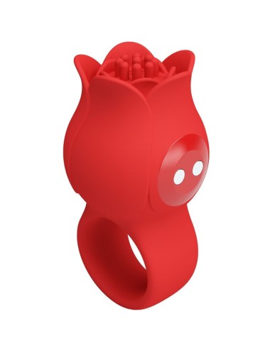 PRETTY LOVE - VIBRATORE A DITA A FORMA DI ROSA JAE 10 VIBRAZIONI ROSSO