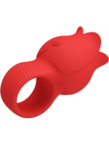 PRETTY LOVE - VIBRATORE A DITA A FORMA DI ROSA JAE 10 VIBRAZIONI ROSSO