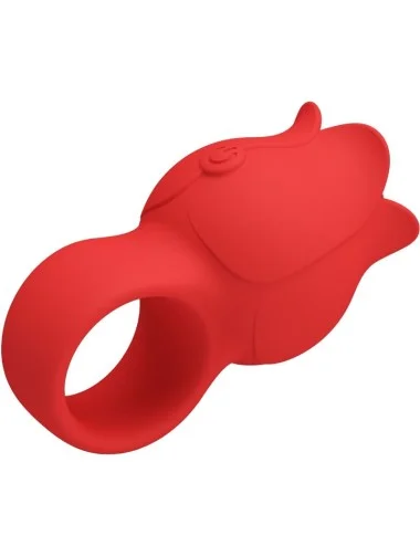PRETTY LOVE - VIBRATORE A DITA A FORMA DI ROSA JAE 10 VIBRAZIONI ROSSO