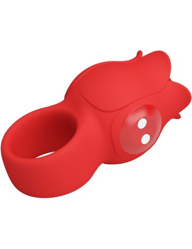 PRETTY LOVE - VIBRATORE A DITA A FORMA DI ROSA JAE 10 VIBRAZIONI ROSSO