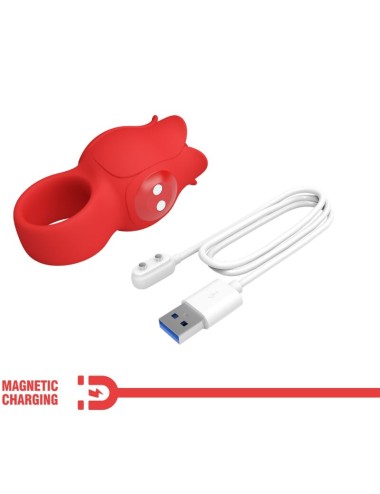 PRETTY LOVE - VIBRATORE A DITA A FORMA DI ROSA JAE 10 VIBRAZIONI ROSSO
