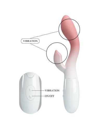 PRETTY LOVE - VIBRATORE PUNTO G LUMINOSO + STIMOLATORE CLITORIDEO 30 VIBRAZIONI ROSA