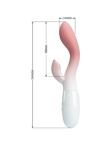 PRETTY LOVE - VIBRATORE PUNTO G LUMINOSO + STIMOLATORE CLITORIDEO 30 VIBRAZIONI ROSA