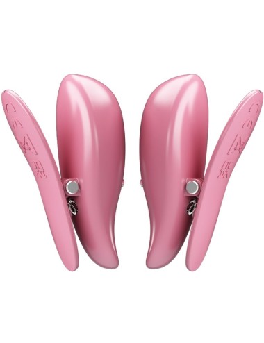 PRETTY LOVE - MORSETTI PER CAPEZZOLI CAILEY 10 VIBRAZIONI TELECOMANDO ROSA