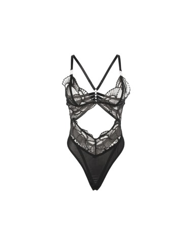 SUBBLIME - 955229 BODY TRASPARENTE CON PIZZO CAVATO NERO L/XL