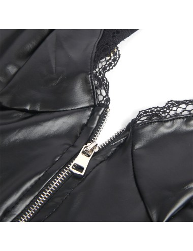SUBBLIME - 955458 BODY IN PELLE NERA CON ZIP S/M