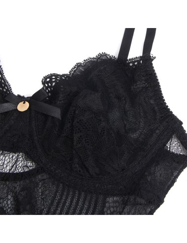SUBBLIME - 955618 BODY IN PIZZO CON CHIUSURA INFERIORE NERO S/M