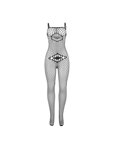SUBBLIME - 952112 BODYSTOCKING A RETE CON DETTAGLI SU PETTO E PANCIA NERO TAGLIA UNICA