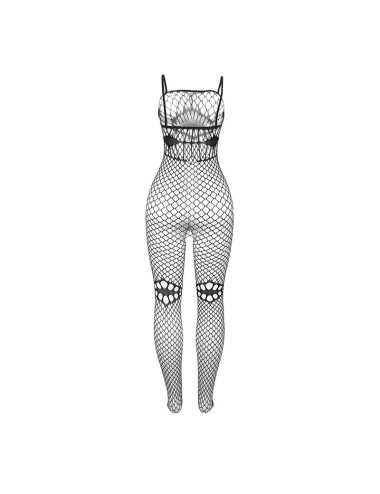 SUBBLIME - 952112 BODYSTOCKING A RETE CON DETTAGLI SU PETTO E PANCIA NERO TAGLIA UNICA