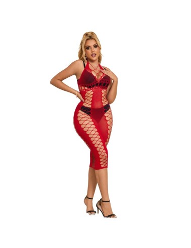SUBBLIME - 952327 VESTITO LUNGO A RETE ROSSO TAGLIA UNICA