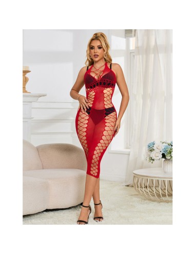 SUBBLIME - 952327 VESTITO LUNGO A RETE ROSSO TAGLIA UNICA