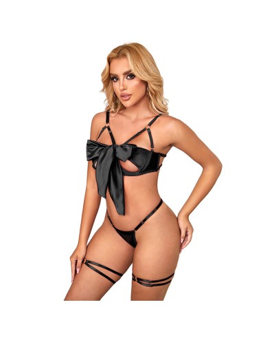 SUBBLIME - 955205 COMPLETO REGGISENO CON FIOCCO NERO REGOLABILE L/XL