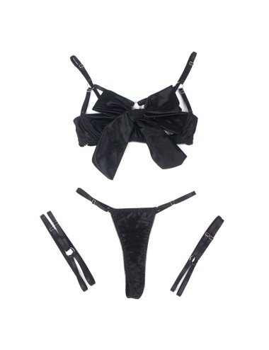 SUBBLIME - 955205 COMPLETO REGGISENO CON FIOCCO NERO REGOLABILE L/XL