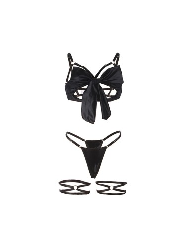 SUBBLIME - 955205 COMPLETO REGGISENO CON FIOCCO NERO REGOLABILE L/XL