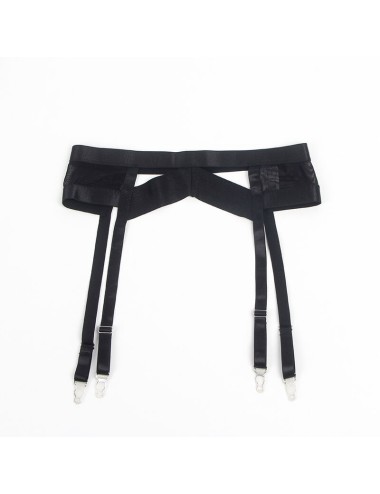 SUBBLIME - 955243 REGGISENO BONDAGE NERO CON GIARRETTIERA L/XL