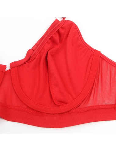 SUBBLIME - 955267 REGGISENO BONDAGE ROSSO CON GIARRETTIERA L/XL