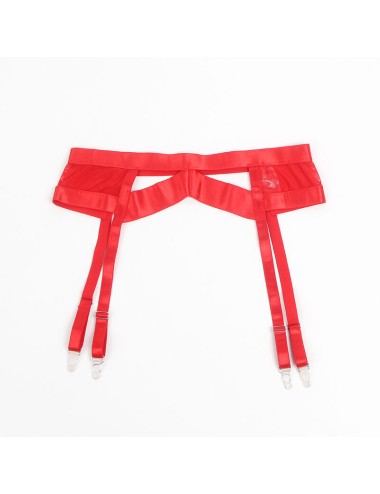 SUBBLIME - 955267 REGGISENO BONDAGE ROSSO CON GIARRETTIERA L/XL