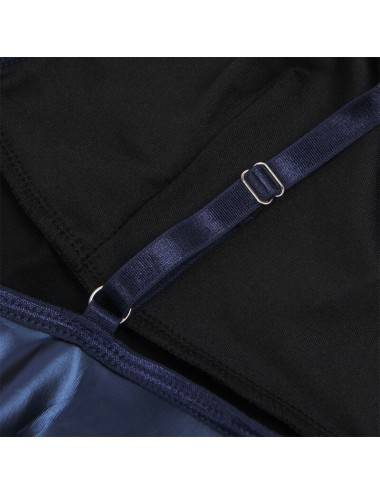 SUBBLIME - 955427 ABITO CON SPALLINE IN PELLE BLU L/XL