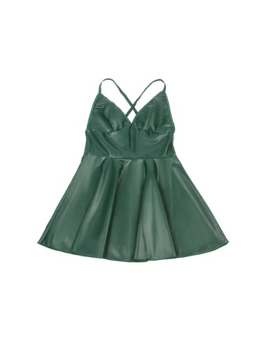 SUBBLIME - 955441 ABITO CON SPALLINE IN PELLE VERDE L/XL