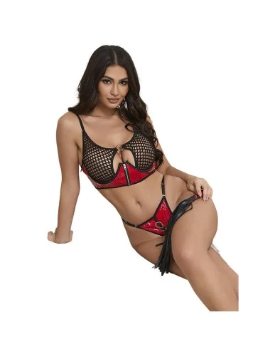 SUBBLIME - 955533 REGGISENO IN VERNICE ROSSA CON CERNIERA E REGGISENO A RETINO S/M