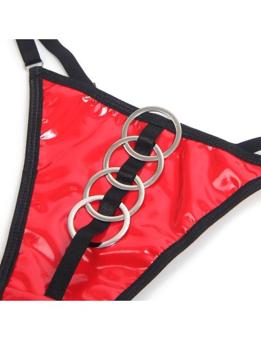 SUBBLIME - 955540 REGGISENO IN VERNICE ROSSA CON CERNIERA E REGGISENO A RETINO L/XL