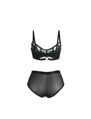 SUBBLIME - 955557 SET REGGISENO IN VERNICE VERDE CON CERNIERA S/M