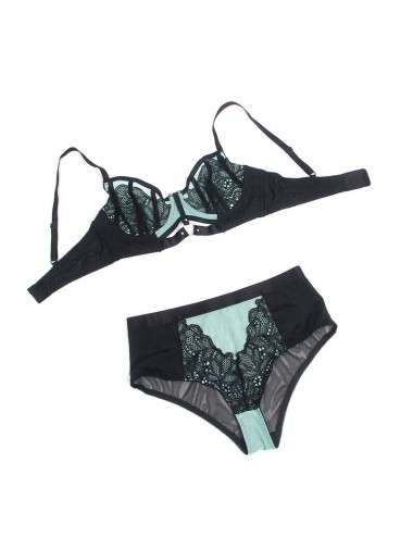 SUBBLIME - 955557 SET REGGISENO IN VERNICE VERDE CON CERNIERA S/M