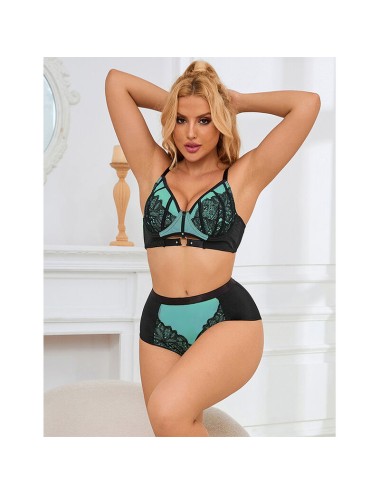 SUBBLIME - 955557 SET REGGISENO IN VERNICE VERDE CON CERNIERA S/M