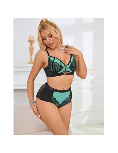 SUBBLIME - 955557 SET REGGISENO IN VERNICE VERDE CON CERNIERA S/M