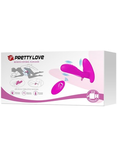 PRETTY LOVE - MASSAGGIATORE E VIBRATORE 12 VIBRAZIONI TELECOMANDO VIOLA