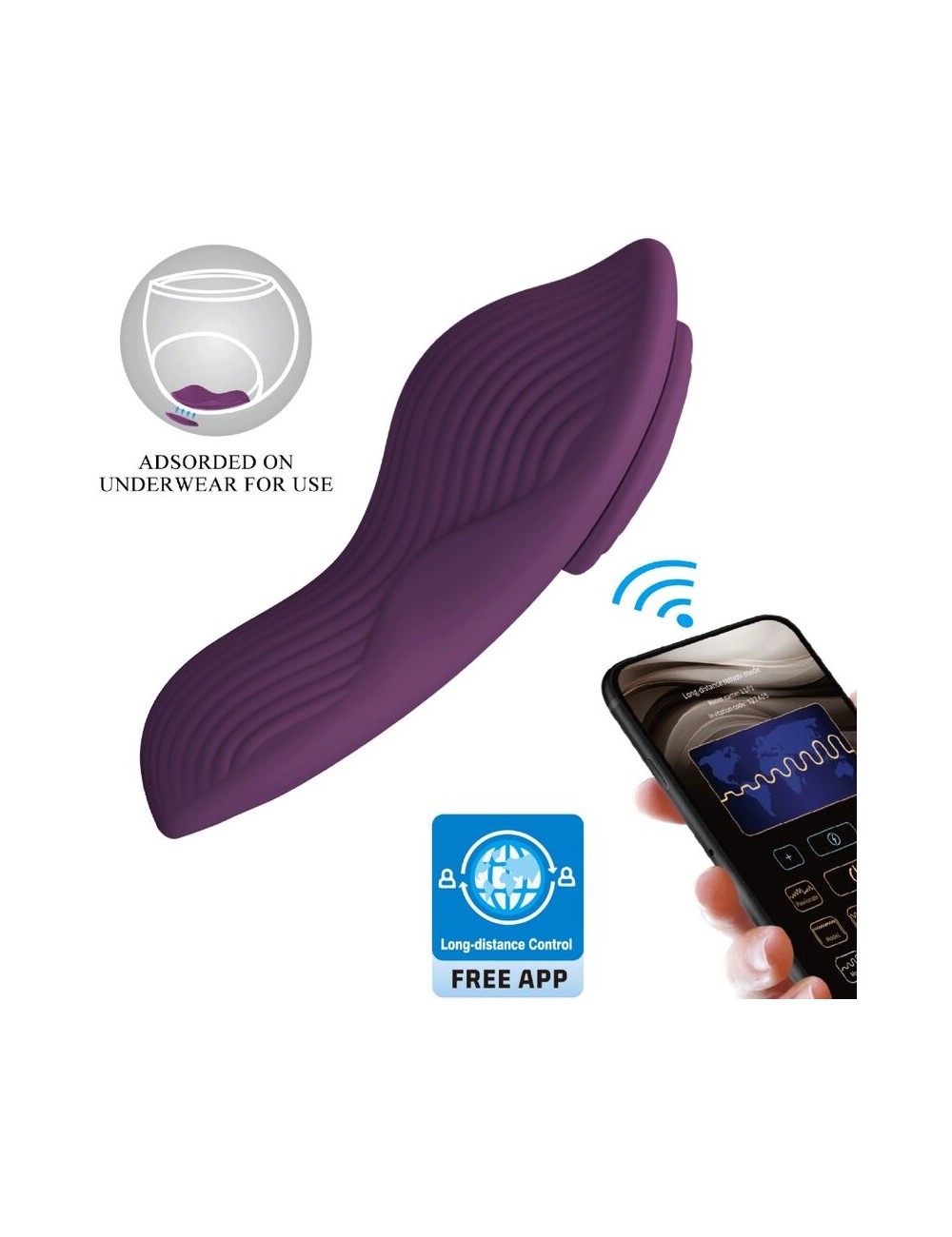 PRETTY LOVE - MANE LAY ON CLITORIDE MASSAGGIATORE 10 VIBRAZIONI TELECOMANDO VIOLA