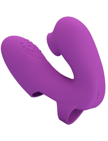 PRETTY LOVE - VIBRATORE DA DITA ATHENA CON STIMOLATORE CLITORIDEO VIOLA