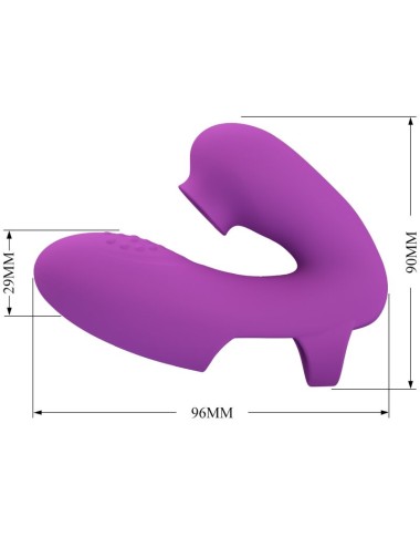 PRETTY LOVE - VIBRATORE DA DITA ATHENA CON STIMOLATORE CLITORIDEO VIOLA