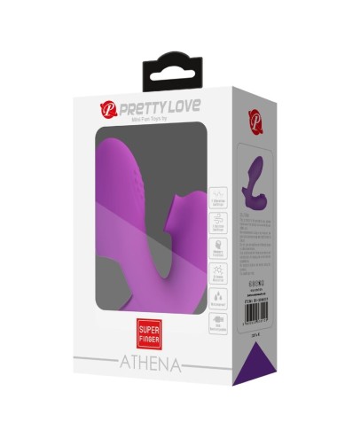 PRETTY LOVE - VIBRATORE DA DITA ATHENA CON STIMOLATORE CLITORIDEO VIOLA