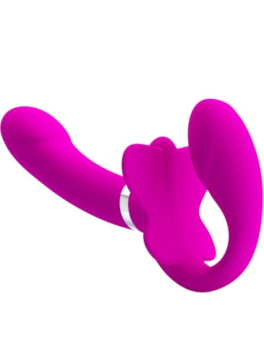 PRETTY LOVE - VALERIE VIBRATORE DOPPIO STRAP-ON 12 VIBRAZIONI VIOLA