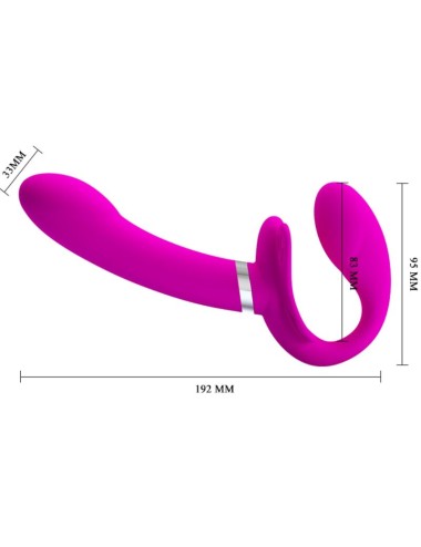 PRETTY LOVE - VALERIE VIBRATORE DOPPIO STRAP-ON 12 VIBRAZIONI VIOLA