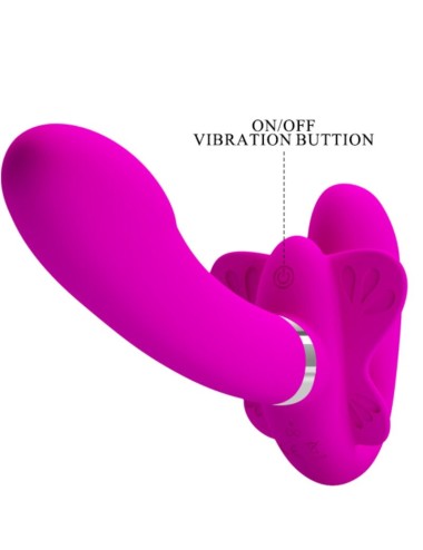 PRETTY LOVE - VALERIE VIBRATORE DOPPIO STRAP-ON 12 VIBRAZIONI VIOLA