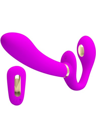 PRETTY LOVE - THUNDERBIRD VIBRATORE DOPPIO STRAP-ON TELECOMANDO VIOLA