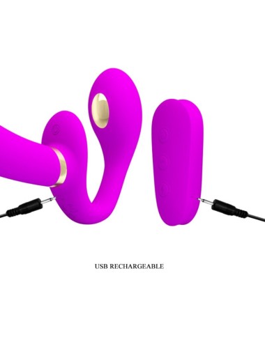 PRETTY LOVE - THUNDERBIRD VIBRATORE DOPPIO STRAP-ON TELECOMANDO VIOLA