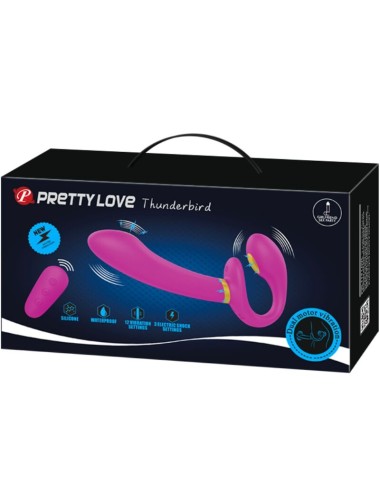 PRETTY LOVE - THUNDERBIRD VIBRATORE DOPPIO STRAP-ON TELECOMANDO VIOLA