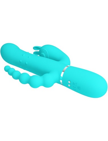PRETTY LOVE - CAMMY 4 IN 1 MULTIFUNZIONE VIBRATORE TRIPLE RABBIT BLU