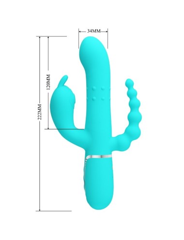 PRETTY LOVE - CAMMY 4 IN 1 MULTIFUNZIONE VIBRATORE TRIPLE RABBIT BLU
