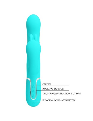 PRETTY LOVE - CAMMY 4 IN 1 MULTIFUNZIONE VIBRATORE TRIPLE RABBIT BLU