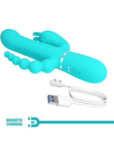 PRETTY LOVE - CAMMY 4 IN 1 MULTIFUNZIONE VIBRATORE TRIPLE RABBIT BLU