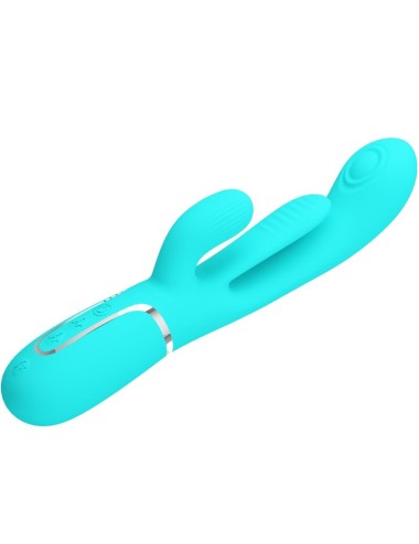 PRETTY LOVE - SHANIA TRIPLE RABBIT VIBRATORE MULTIFUNZIONE 3 IN 1 BLU