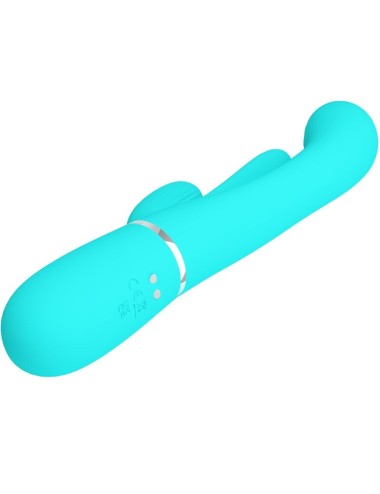 PRETTY LOVE - SHANIA TRIPLE RABBIT VIBRATORE MULTIFUNZIONE 3 IN 1 BLU
